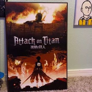 attack on titan wood poster